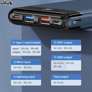 پاوربانک 10000 میلی آمپر ساعت ریمکس مدل rpp-205