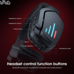 هدست گیمینگ بی سیم RGB اونیکوما مدل B60 با کنترلر ساده