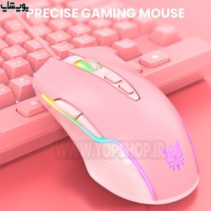 موس گیمینگ سیمی RGB اونیکوما مدل CW905 Peach Gradient با طراحی قرینه