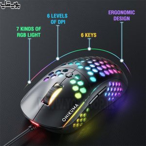 موس گیمینگ سیمی RGB اونیکوما مدل CW903 با قابلیت های گسترده