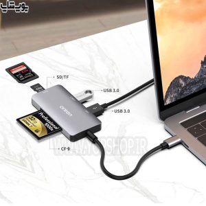 مبدل Type-c به TF ،CF ،SD ،USB3.0 اونتن مدل OTN-91182 با 5 پورت مختلف