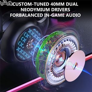 هدست گیمینگ سیمی RGB اونیکوما مدل X7 با درایور 40 میلی متری