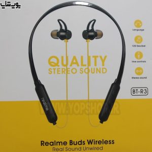 هندزفری بلوتوثی گردنی ریلمی مدل BT-R3 در بسته بندی شکیل