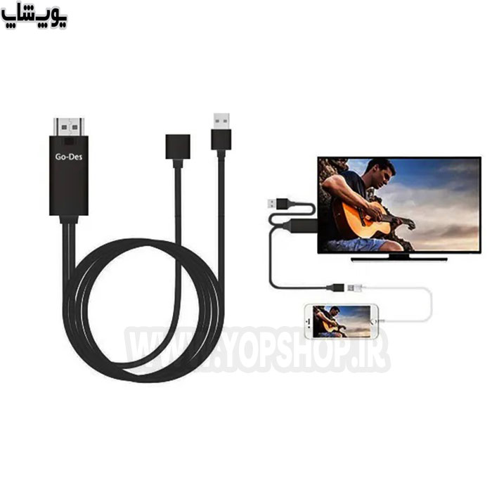 کابل تبدیل USB2.0 به HDMI گودس مدل GD-HM809 با انتقال تصویر HD