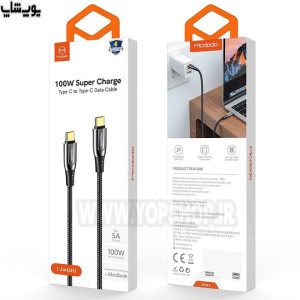 کابل تبدیل تایپ C به تایپ C مک دودو مدل CA-8122 در بسته بندی شیک