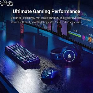 کیبورد بی سیم گیمینگ RGB ردراگون مدل K599 Deimos با ابعاد بهینه برای فضای بیشتر بر روی میز