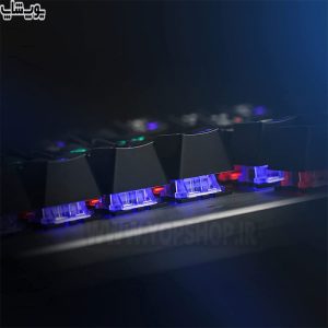 کیبورد سیمی گیمینگ مکانیکال ردراگون مدل K608 Valheim Rainbow با نور پردازی پشت زمینه زیبا