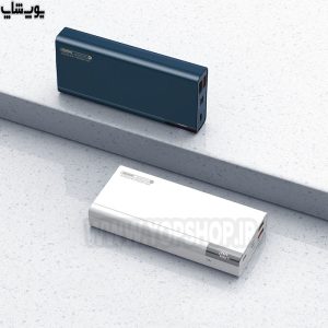 پاوربانک 30000 میلی آمپر ساعت 22.5W فست ریمکس مدل RPP-257 دارای تنوع رنگ آبی و سفید