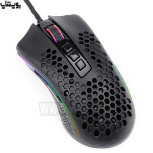 موس گیمینگ سیمی RGB ردراگون مدل M988 دارای طراحی لانه زنبوری