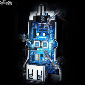 شارژر فندکی فست شارژ راک رز مدل Ranger P2 + کابل Zeta AC دارای تراشه کنترل کننده جریان