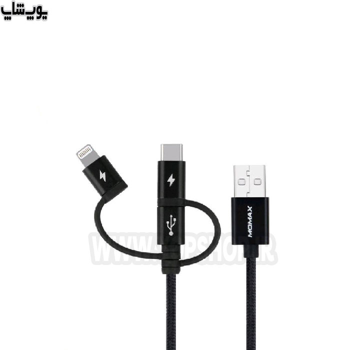 کابل تبدیل USB به میکرو USB، تایپ C و لایتنینگ موکس مدل DX1