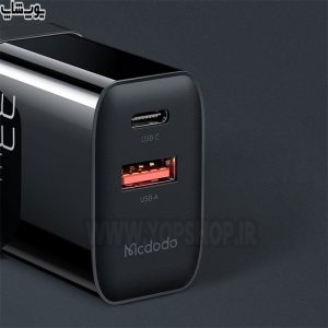 شارژر دیواری 33 وات فست شارژ مک دودو مدل CH-091 دارای پورت تایپ C و USB