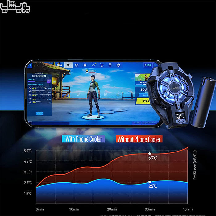 فن و خنک کننده رادیاتوری RGB موبایل مدل X29 دارای قدرت خنک کنندگی بالا