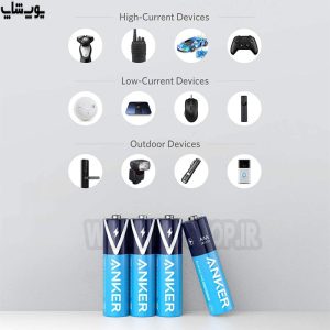 پک 24 تایی باتری قلمی انکر AA Alkaline Batteries مدل B1810 با پشتیبانی گسترده
