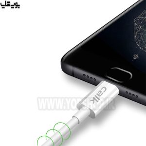 کابل تبدیل تایپ C به تایپ C فست شارژ 60 وات کالک مدل XC022 با مقاومت کافی در برابر داغ شدن بیش از حد