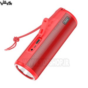 اسپیکر بلوتوثی و چراغ قوه قابل حمل هوکو مدل HC11 در رنگ قرمز