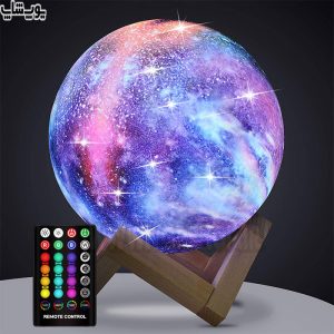 اسپیکر بلوتوثی rgb طرح ماه مدل ze-01 با کنترل از راه دور موسیقی و نورپردازی