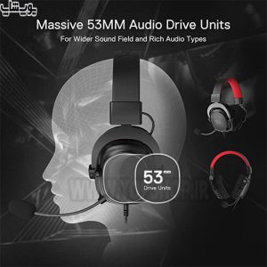 هدست گیمینگ سیمی RGB ردراگون مدل H510 Zeus-X از طراحی ارگونومیک با درایور های 53 میلی متری برخوردار است.