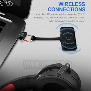هدست گیمینگ بی سیم ردراگون مدل PELOPS H818 pro قابلیت اتصال به کلیه دستگاه های دارای جک 3.5 میلی متر و کلیه سیستم های کامپیوتری را به وسیله آداپتور USB دارا است.