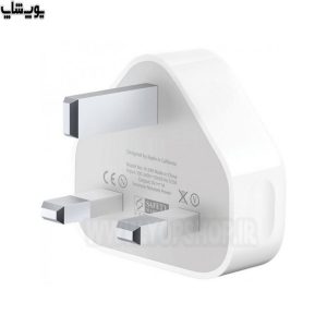 شارژر دیواری 5 وات 3 پین اورجینال اپل مدل MD812B/C سازگاری با برق شهری 100 تا 240 ولت می باشد.