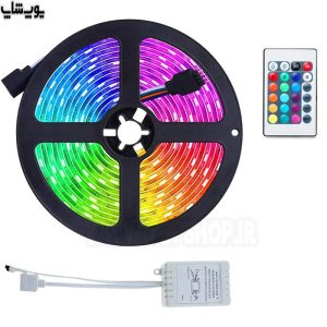ریسه نورپردازی 5 متری برنامه پذیر LED Strip با ریموت 24 کلیدی می باشد.