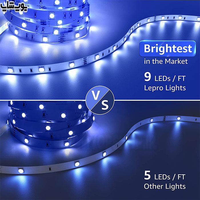 ریسه نورپردازی 5 متری برنامه پذیر LED Strip دارای تراگم بالای چراغ های LED است.