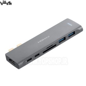 مبدل Type-C دوبل به Type-C ،HDMI ،USB3.0 ،SD و PD مومکس مدل DH12E