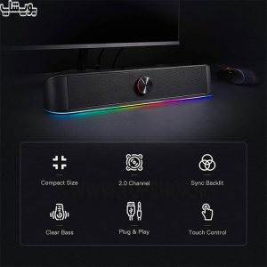 اسپیکر گیمینگ RGB ردراگون مدل GS560 با اتصال و استفاده آسان است.