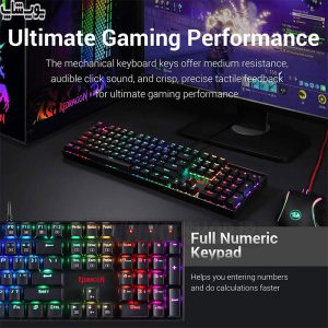 ست موس و کیبورد گیمینگ RGB ردراگون مدل K551-RGB-BA با طراحی جرفه ای