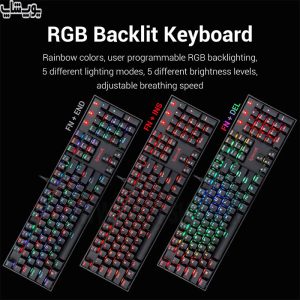 ست موس و کیبورد گیمینگ RGB ردراگون مدل K551-RGB-BA با نور پردازی RGB به صورت تخصصی