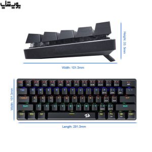 نورپردازی RGB کیبورد ردراگون مدل JAX K613 فوق‌العاده زیبا است.
