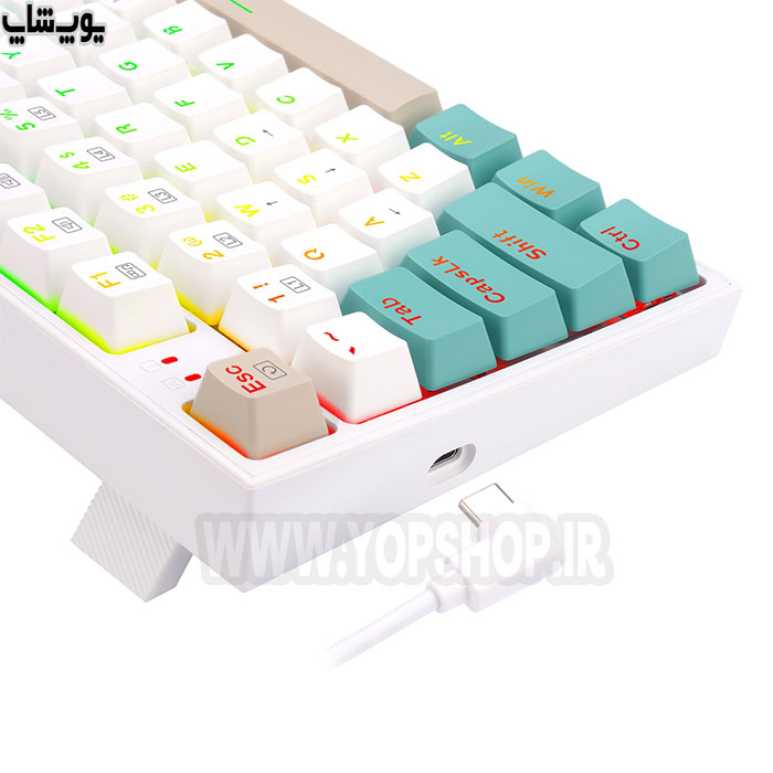 کیبورد سیمی گیمینگ RGB ردراگون مدل K636 KITAVA دارای پورت تایپ C