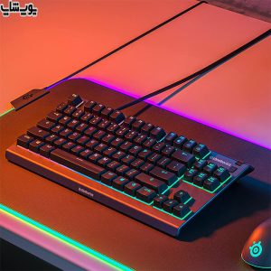 کیبورد گیمینگ سیمی RGB استیل سریز مدل APEX 3 TKL مقابل آب و گرد و غبار مقاوم است