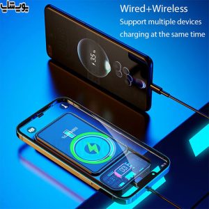 پاوربانک وایرلس شارژ مگ سیف 10000mAh مدل Y163 دارای قابلیت شارژ بی سیم و سیمی می باشد.