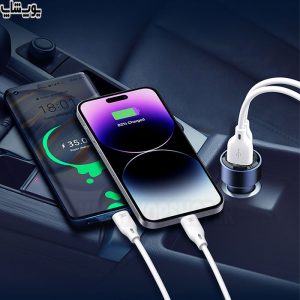 شارژر فندکی 75 وات رسی مدل RCC-N15 قابلیت شارژ همزمان دو دستگاه را دارد.