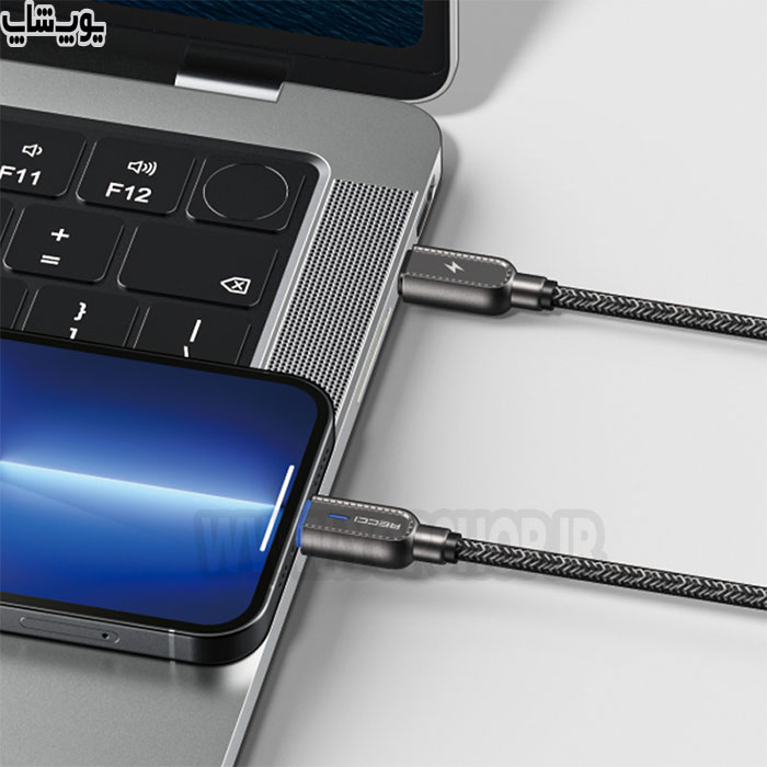 کابل شارژ USB به تایپ C مدل RS02C انتقال سریع داده را به همراه دارد.