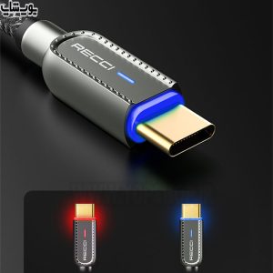 کابل تبدیل USB به تایپ C مدل RS02C یک کابل تبدیل هوشمند با چراغ نشانگر LED است.