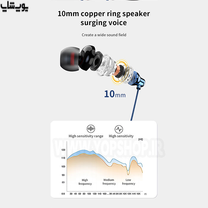 هندزفری سیمی تایپ C رسی مدل REP-L36 از درایور صوتی 10 میلی متری برخوردار است.