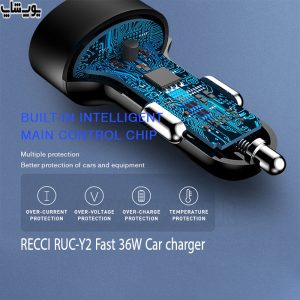 شارژر فندکی فست 36 وات رسی مدل RUC-Y2 از تراشه هوشمند داخلی برخوردار است و می تواند از تمامی دستگاه ها با سیستم عامل ها پشتیبانی کند.