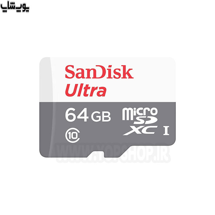 کارت حافظه میکرو SD سان دیسک مدل GN3MN ظرفیت 64 گیگابایت - رنگ سفید - خاکستری