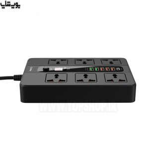 چند راهی برق تایمردار 6 پورت 2500 وات رسی مدل RC07 دارای بدنه مستحکم از جنس پلاستیک فشرده است.