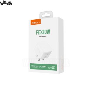 بسته بندی شارژر دیواری 20 وات رسی مدل RCT-P05U استاندارد و ایمن می باشد.