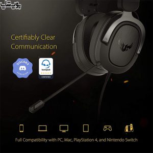 میکروفون باکیفیت هدست گیمینگ سیمی ایسوس مدل asuse tuf h3