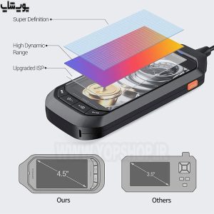 آندوسکوپ ویدئویی با لنز دوگانه دپستک مدل DS300 دارای نمایشگر 4.5 اینچی می باشد.