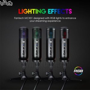 میکروفون استریم فنتک مدل Fantech MCX01 در طیف رنگی موجود است و طراحی شیکی دارد.