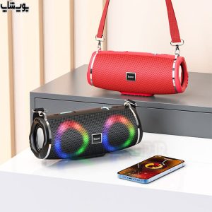 اسپیکر بلوتوثی قابل حمل هوکو مدل HC12 دارای اتصال بلوتوثی تا شعاع 10 متری می باشد.