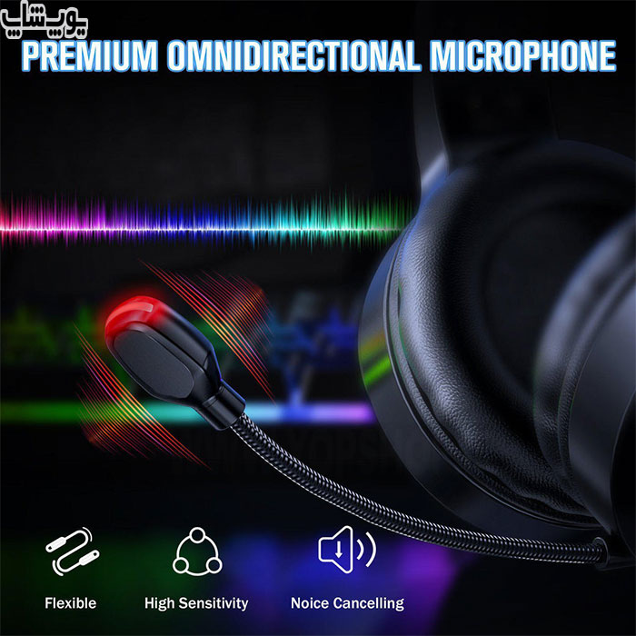 هدست گیمینگ سیمی RGB اونیکوما مدل X1 سبک، جمع و جور است و دارای جک ۳. ۵ میلی‌متری صدا برای اتصال آسان است.