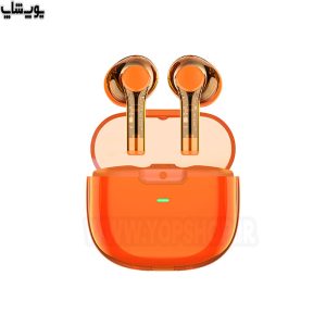 هندزفری بی سیم رسی مدل REP-W50 در رنگ بندی نارنجی است.