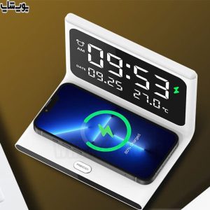 ساعت دیجیتال و شارژر بی سیم 15 وات رسی مدل RLS-L12 دارای قابلیت شارژر بی سیم تا توان 15 وات می باشد.