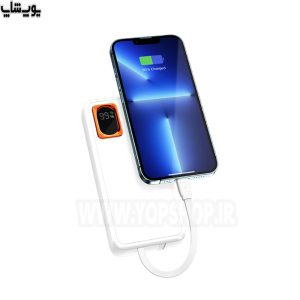 پاوربانک 20000 میلی آمپر ساعت فست شارژ رسی مدل RPB-P29 دارای کابل خروجی برای اتصال آسان می باشد.